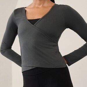Athleta With Ease Wrap Top Grey